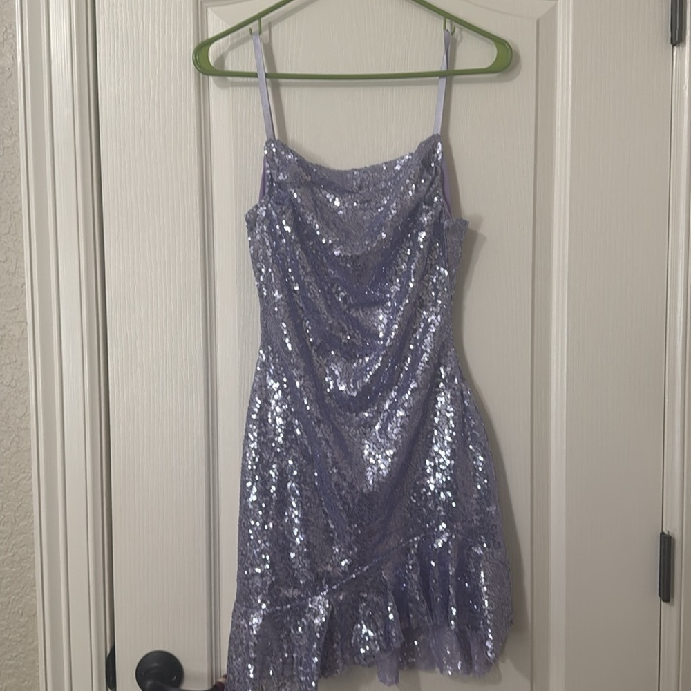 Cowl Neck Sequin Dress - XS